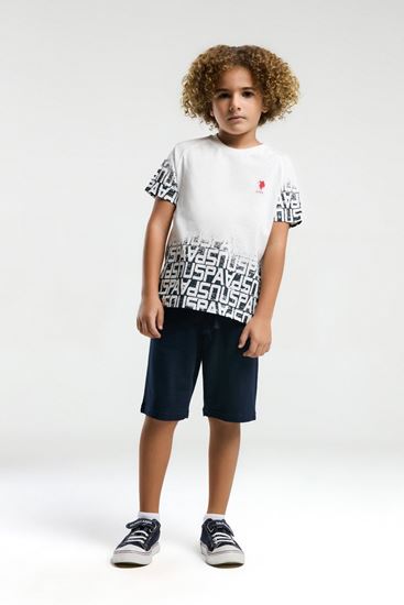 4-15 Yaş Lisanslı Us Polo ASSN Erkek Çocuk Takım-Beyaz