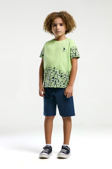 4-15 Yaş Lisanslı Us Polo ASSN Erkek Çocuk Takım-Yeşil