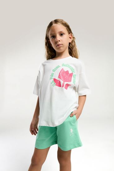 4-15 Yaş Lisanslı Us Polo ASSN Kız Çocuk Takım-Krem