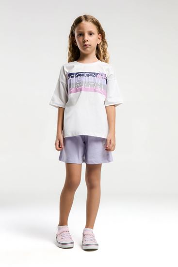 4-15 Yaş Lisanslı Us Polo ASSN Kız Çocuk Takım-Beyaz