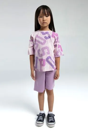 4-15 Yaş Lisanslı Us Polo ASSN Kız Çocuk Takım-Pembe