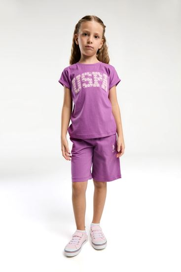 4-15 Yaş Lisanslı Us Polo ASSN Kız Çocuk Takım-Mor