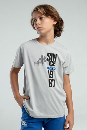 5-16 Yaş Lisanslı Kappa Erkek Çocuk T-Shırt-Uzay Grisi