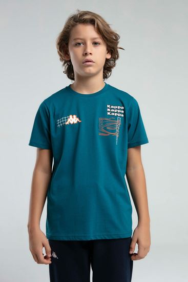 5-16 Yaş Lisanslı Kappa Erkek Çocuk T-Shırt-Yeşil
