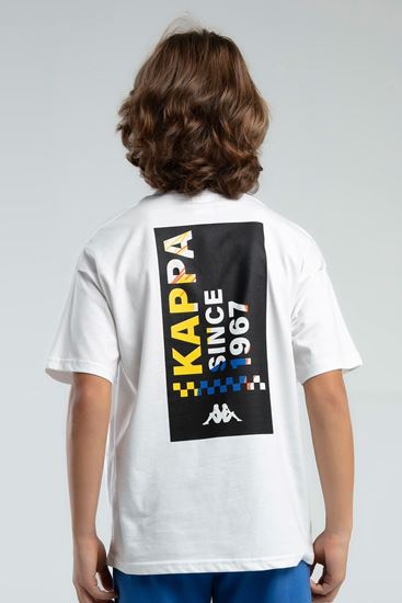 5-16 Yaş Lisanslı Kappa Erkek Çocuk T-Shırt-Beyaz