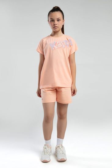 5-16 Yaş Lisanslı Kappa Kız Çocuk T-Shırt-Somon