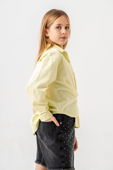 4-15 Yaş Magic Mussness Kız Çocuk Şort Etekli Takım-Sarı