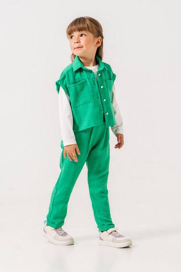 1-9 Yaş Cotto Asuman Kız Çocuk 3'Lü Takım-Benetton Yeşil