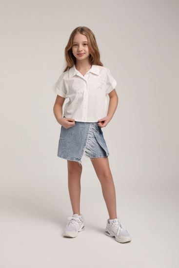 5-14 Yaş Beststar Kız Çocuk Şort Etekli Takım-Ekru