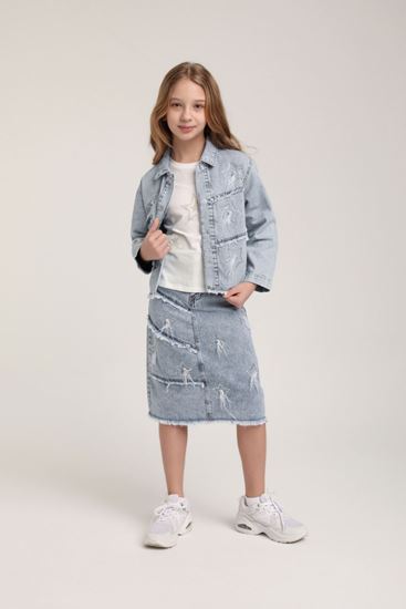 5-14 Yaş Mussness Premium Kız Çocuk Ceket-Mavi