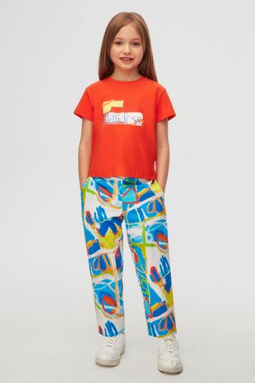 4-8 Yaş Confetti Flawers Kız Çocuk Takım-Kırmızı