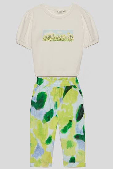 1-4 Yaş Mimosa Colors Kız Çocuk Takım-Ekru