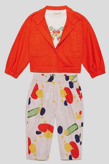 1-4 Yaş Hıbıscus Butterfly Kız Çocuk 3'Lü Takım-Kırmızı