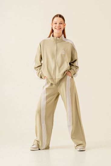 9-15 Yaş Moderno Design Line  Kız Çocuk Takım-Haki