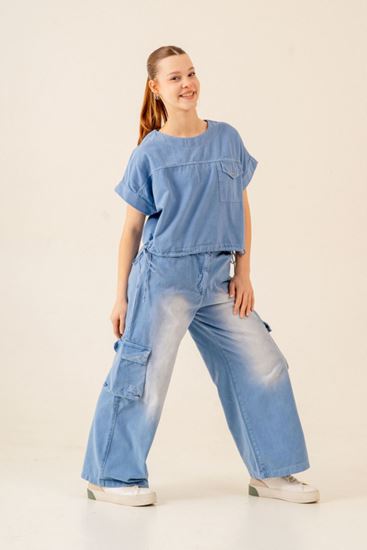 9-15 Yaş Colors Blue Paris  Kız Çocuk Takım-Mavi