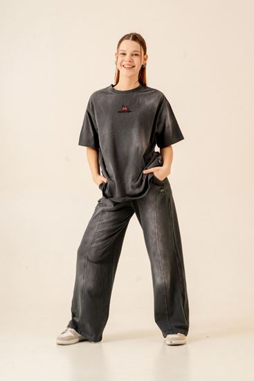 9-15 Yaş Premium Colorce Paris Kız Çocuk T-Shırt-Antrasit