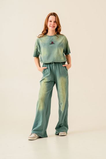 9-15 Yaş Premium Colorce Paris Kız Çocuk T-Shırt-Asit Yeşili