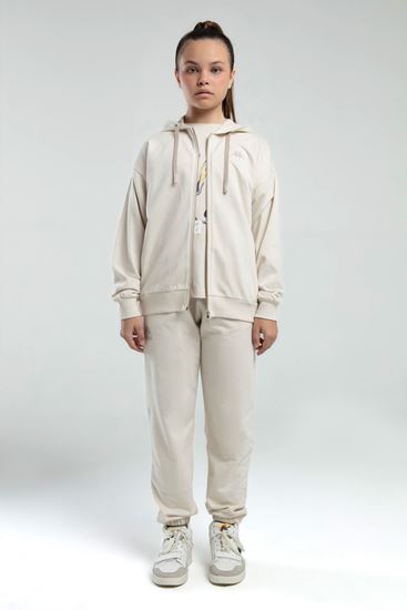 5-16 Yaş Lisanslı Kappa Kız Çocuk Hırka-Bej