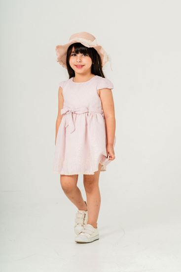 2-9 Yaş Marina Sunset Kız Çocuk Şapkalı Elbise-Gül Kurusu