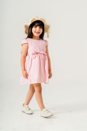 2-9 Yaş Marina Sunset Kız Çocuk Şapkalı Elbise-Pembe