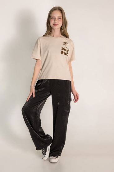 9-14 Yaş Flowers Relax Cool Kız Çocuk Takım-Latte