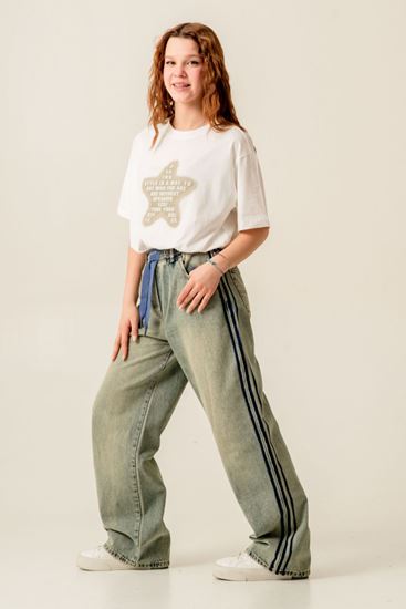 9-15 Yaş Mussness Line Star Kız Çocuk Takım-Ekru