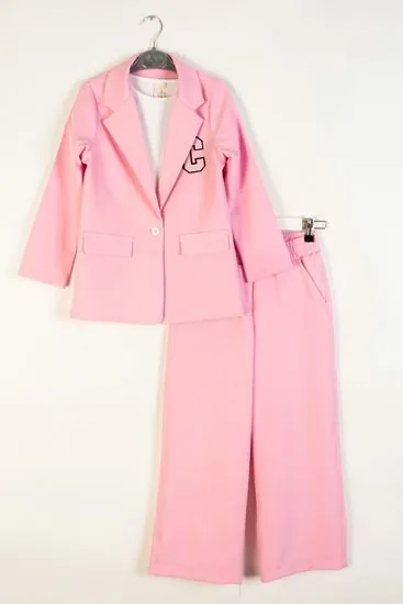 4-9 Yaş Premium Cormany Classic Kız Çocuk Takım-Pembe