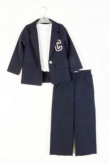 4-9 Yaş Premium Cormany Classic Kız Çocuk Takım-Lacivert