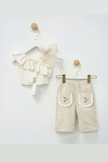 9-24 Aylık Cara Garden Kız Bebek Takım-Krem