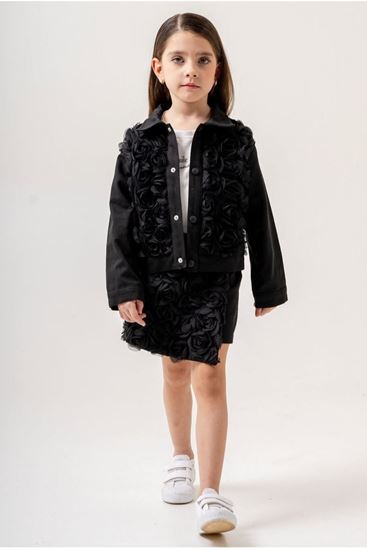 4-8 Yaş Love News Flow Kız Çocuk 3'Lü Takım-Siyah