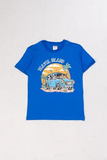 4-9 Yaş Travel Summer Erkek Çocuk T-Shırt-Saks