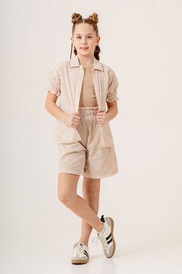 4-15 Yaş Berceste Nıuum Kız Çocuk 3'Lü Takım-Latte