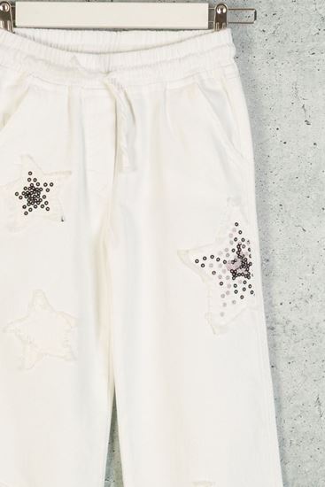4-9 Yaş New Mussness Magic Kız Çocuk Pantolon-Ekru