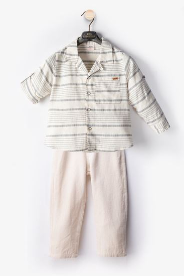 2-10 Yaş Fasiho Line Design Erkek Çocuk Takım-Haki