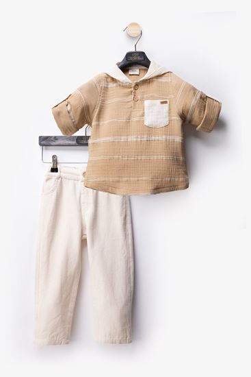 2-6 Yaş Cotto Prodo Erkek Çocuk Takım-Caramel