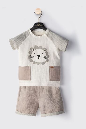 6-18 Aylık Leon Park Erkek Bebek Takım-Uzay Grisi