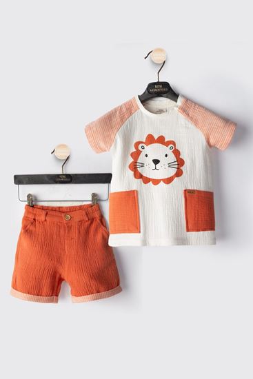 6-18 Aylık Leon Park Erkek Bebek Takım-Oranj
