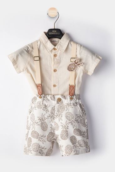 9-24 Aylık Ananas Design Erkek Bebek Takım-Latte