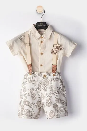 9-24 Aylık Ananas Design Erkek Bebek Takım-Latte