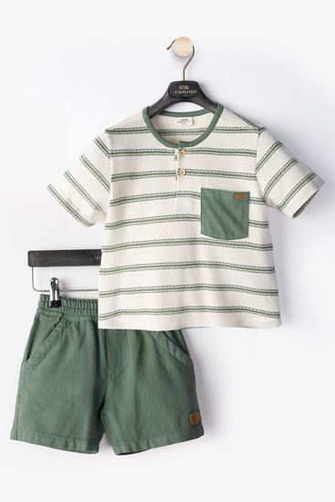 2-10 Yaş Line Cotto Erkek Çocuk Takım-Yeşil