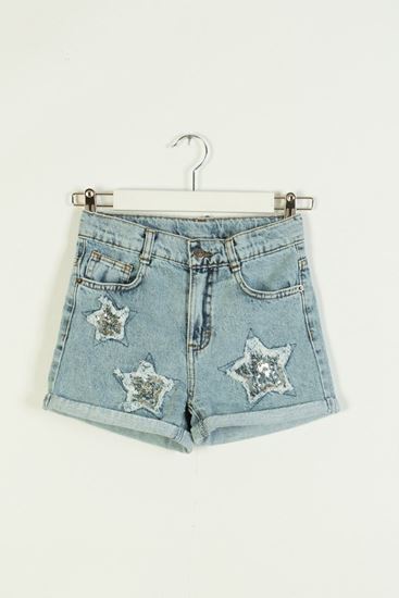 4-9 Yaş Mussness New Kız Çocuk Şort-Mavi