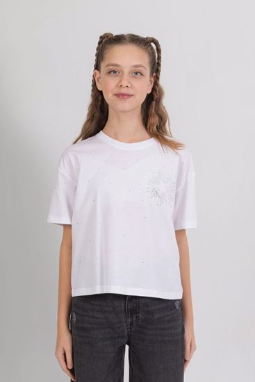 9-14 Yaş Mussness New Kız Çocuk T-Shırt-Ekru