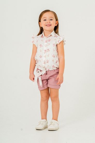 6-9 Yaş Ayıcıklı Happy Kız Çocuk Takım-Leylak