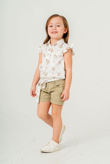 6-9 Yaş Ayıcıklı Happy Kız Çocuk Takım-Haki