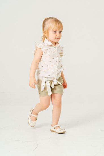 2-9 Yaş Flower Daisy Kız Çocuk Takım-Haki