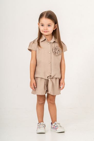 2-9 Yaş Flow Bloom Kız Çocuk Takım-Latte