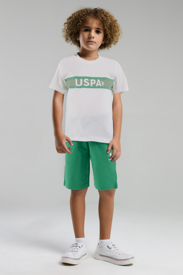 4-15 Yaş Lisanslı Us Polo Assn Erkek Çocuk Takım-Beyaz