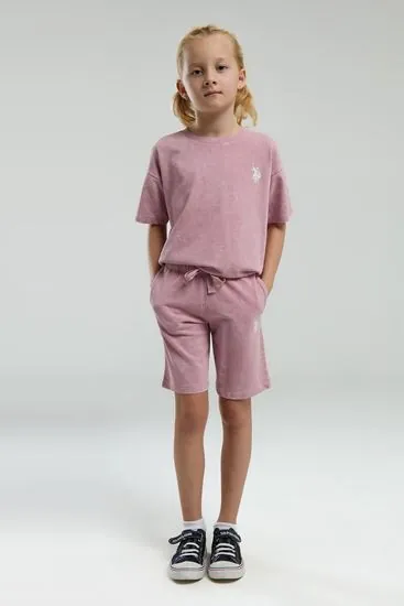 4-15 Yaş Lisanslı Us Polo Assn Kız Çocuk Takım-Gül Kurusu