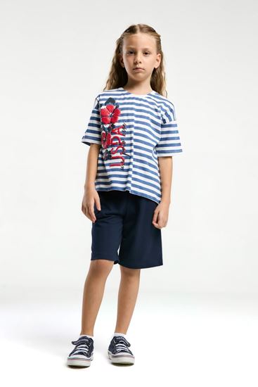 4-15 Yaş Lisanslı  Us Polo Assn Kız Çocuk Takım-Gece Mavisi