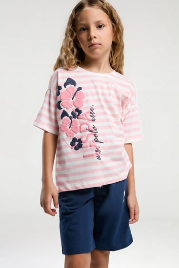 4-15 Yaş Lisanslı  Us Polo Assn Kız Çocuk Takım-Somon